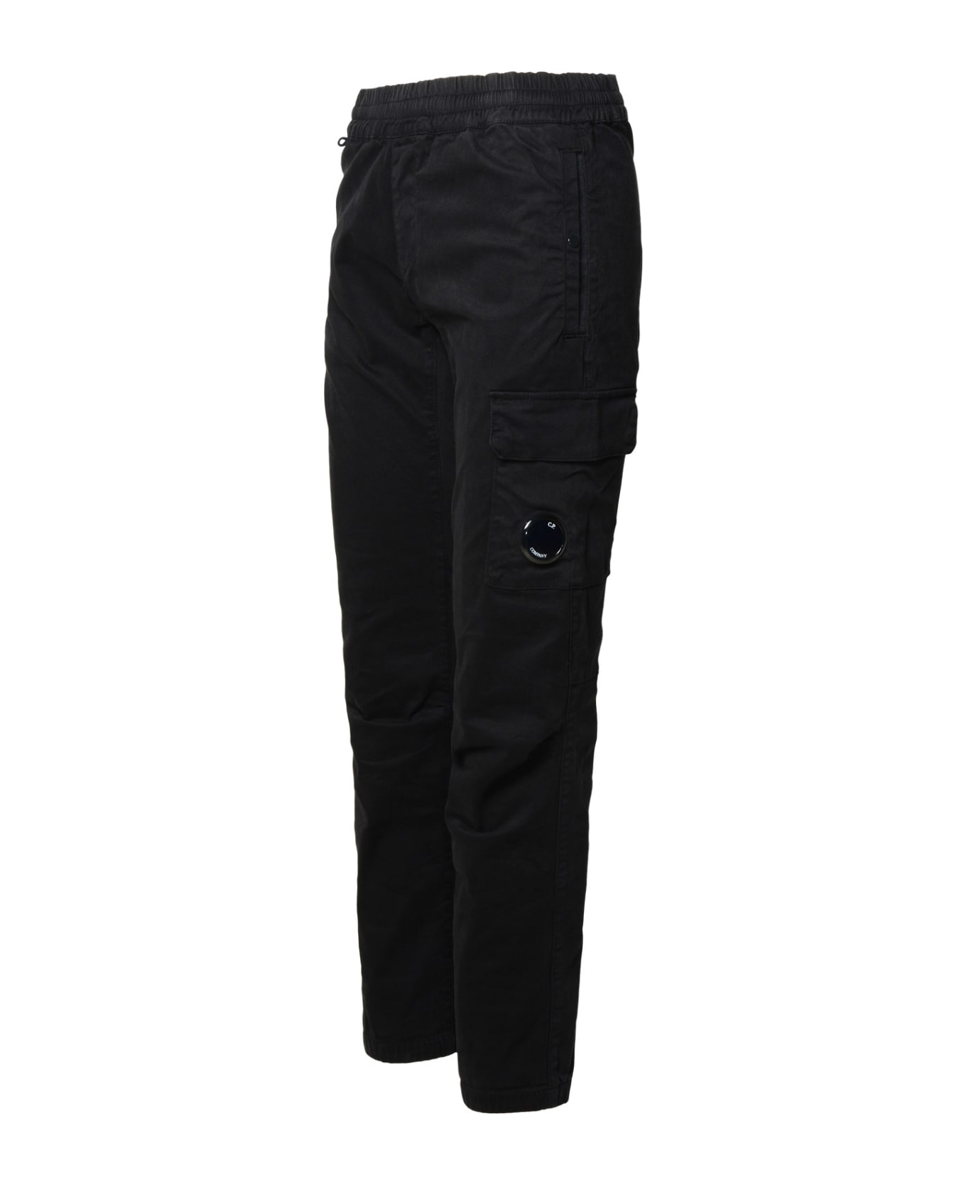 C.P. Company Black Cotton Trousers - Black