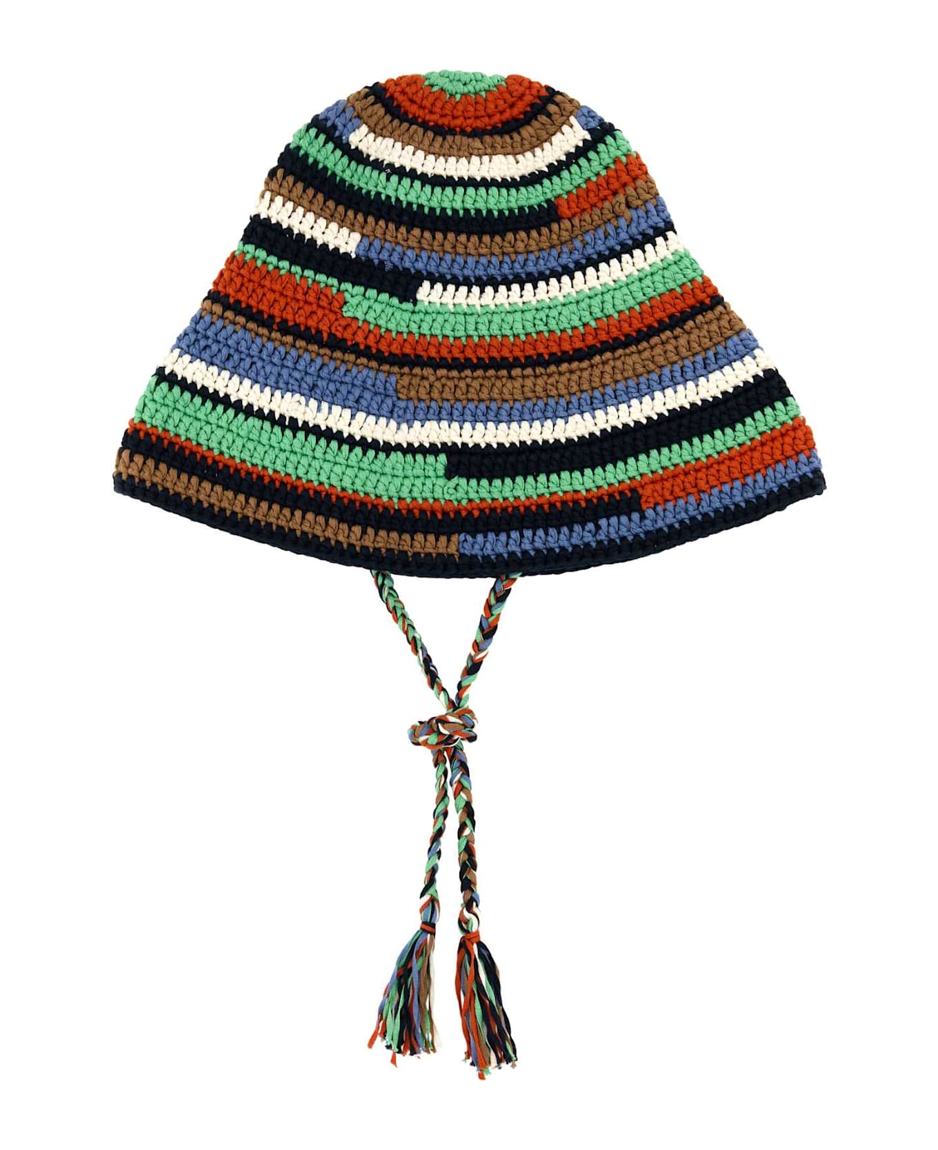 Alanui Multicolor Crochet Sunny Bucket Hat - TURQUOISE