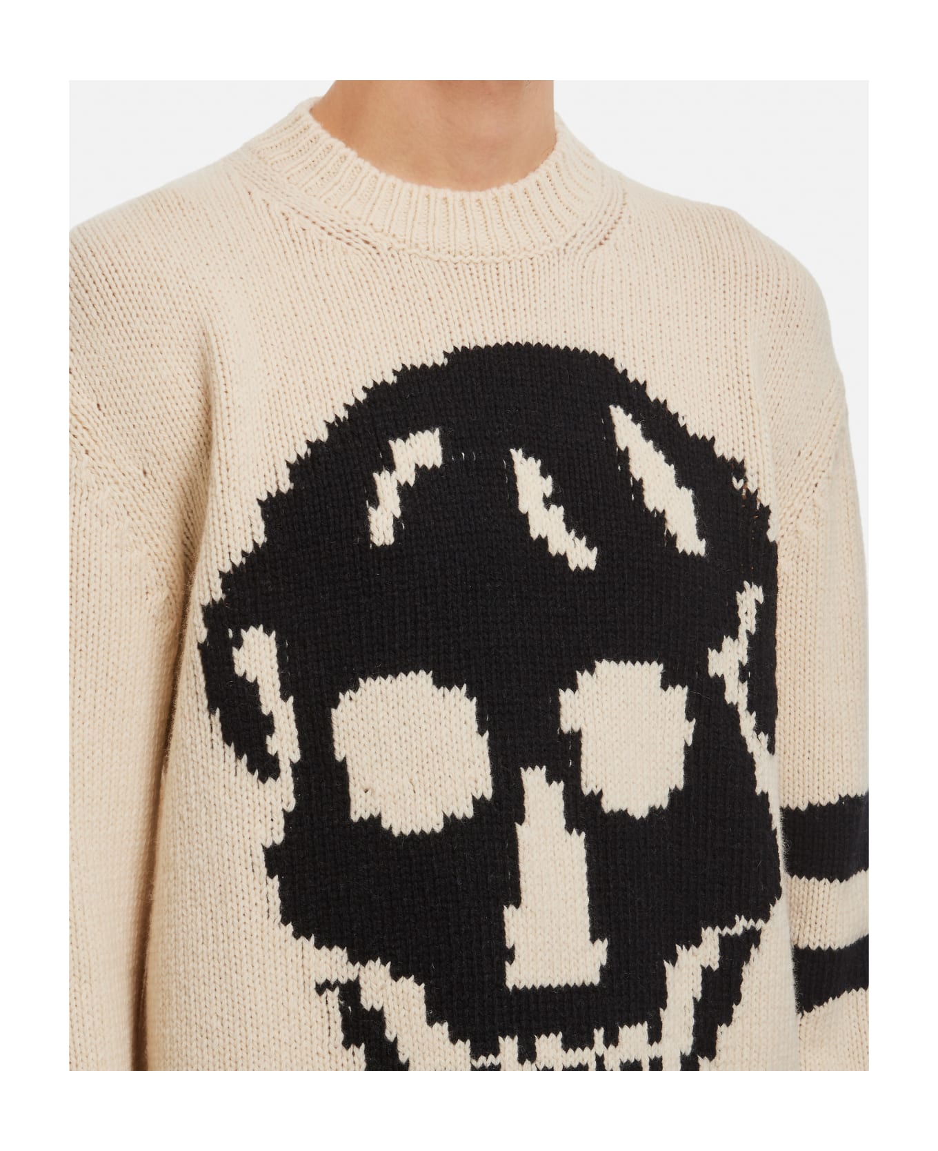 Alexander McQueen Crewneck Skull Sweater - IVORY