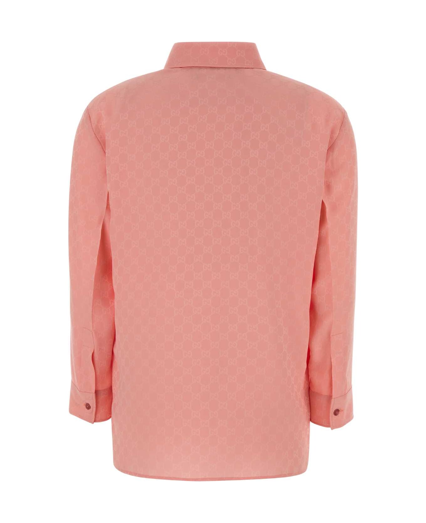 Gucci Pink Gg Silk Shirt - PINK