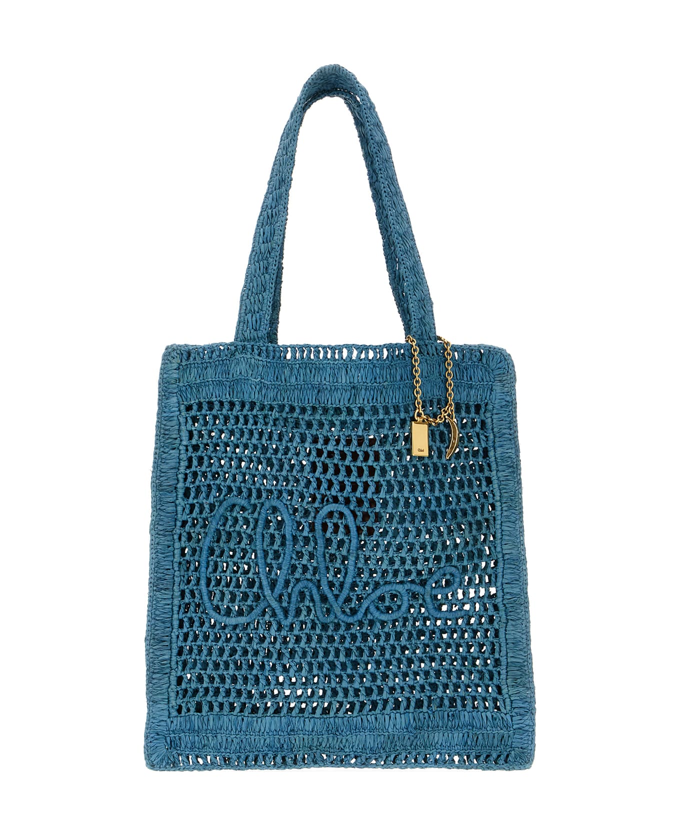 Chloé Teal Green Raffia Summer Banana Shoulder Bag - STORMYSEA ショルダーバッグ