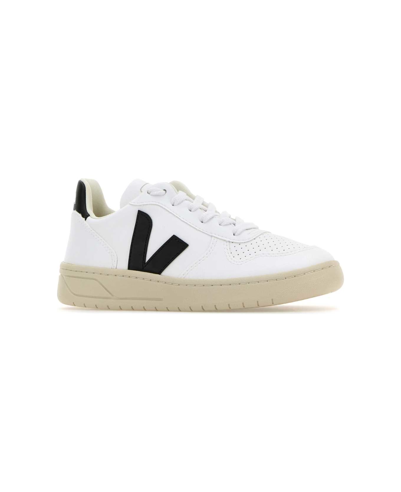 Veja White Leather V-10 Sneakers - WHITEBLACK スニーカー
