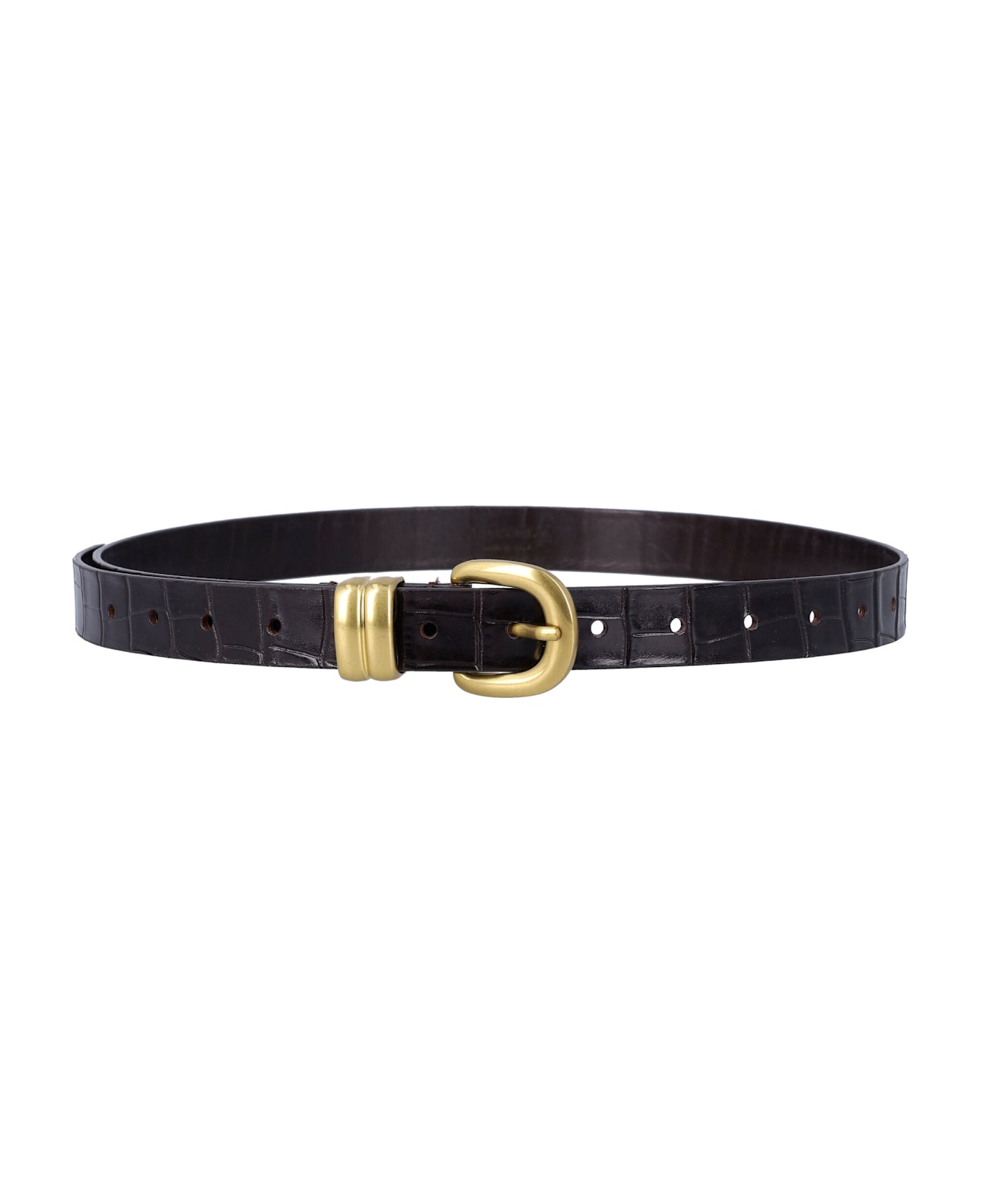 By Malene Birger Zoilo Brown Leather Belt - HEART BRWON