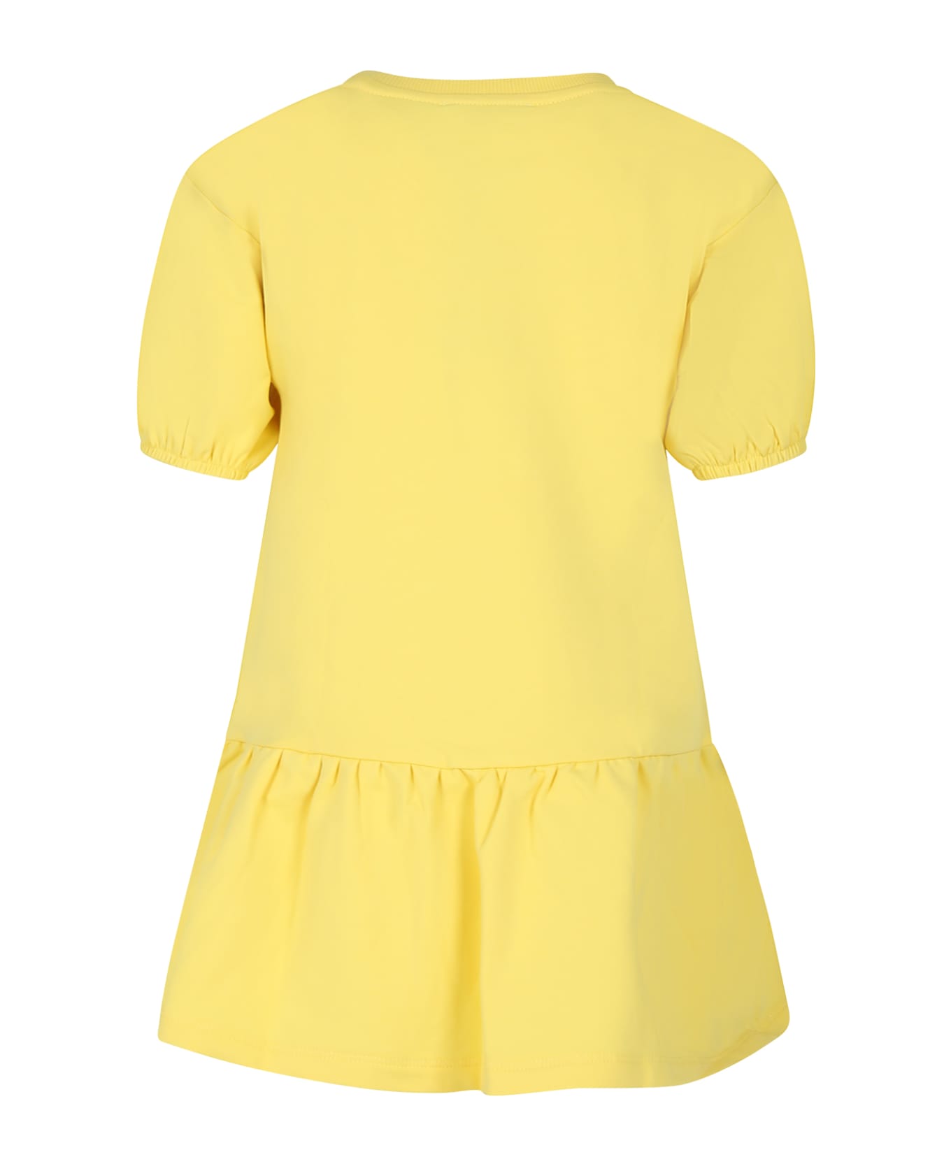 Moschino Yellow Dress For Girl With Teddy Bear - Yellow