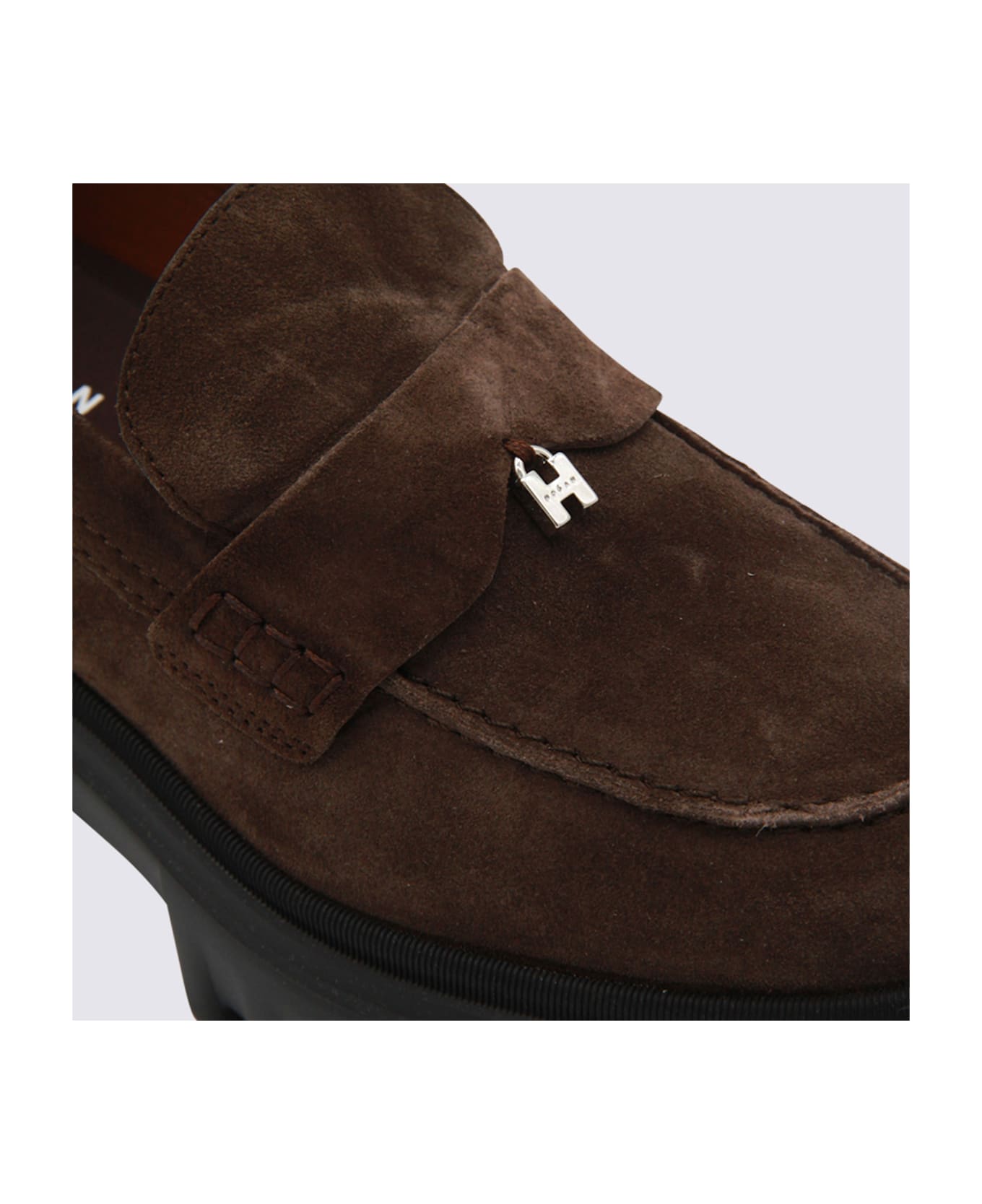 Hogan Brown Leather Loafers - Brown