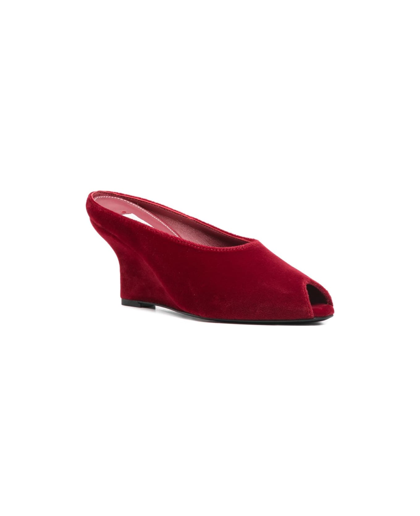 Totême Velvet Mules - Red