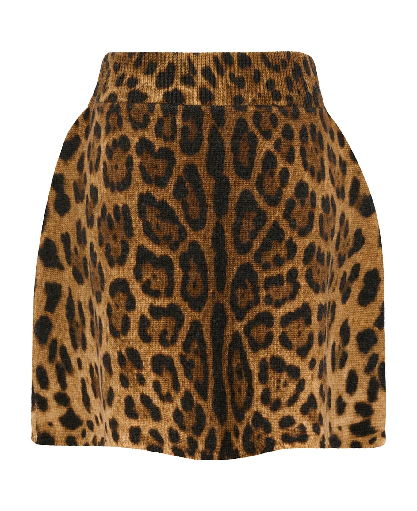 Dolce 
Gabbana Brown Skirt For Girl With Animal Print - Brown
