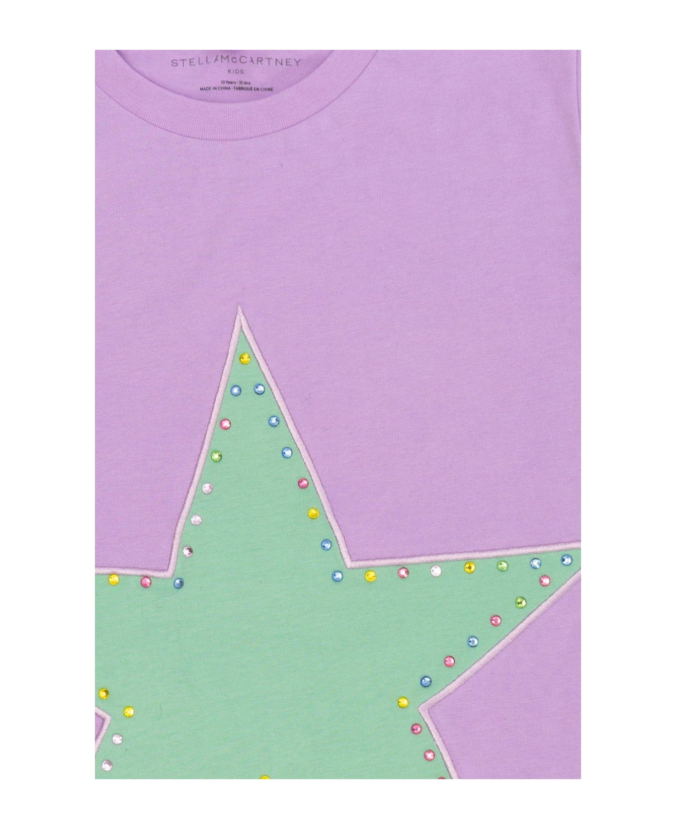 Stella McCartney Kids Star-motif Crewneck T-shirt Dress - Purple ワンピース＆ドレス