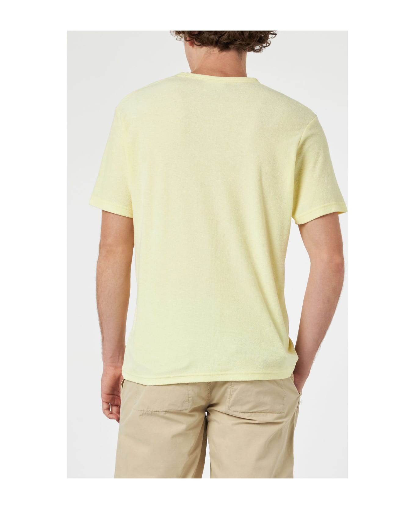 MC2 Saint Barth Man Yellow Terry T-shirt Gary With St. Barth Embroidery - YELLOW