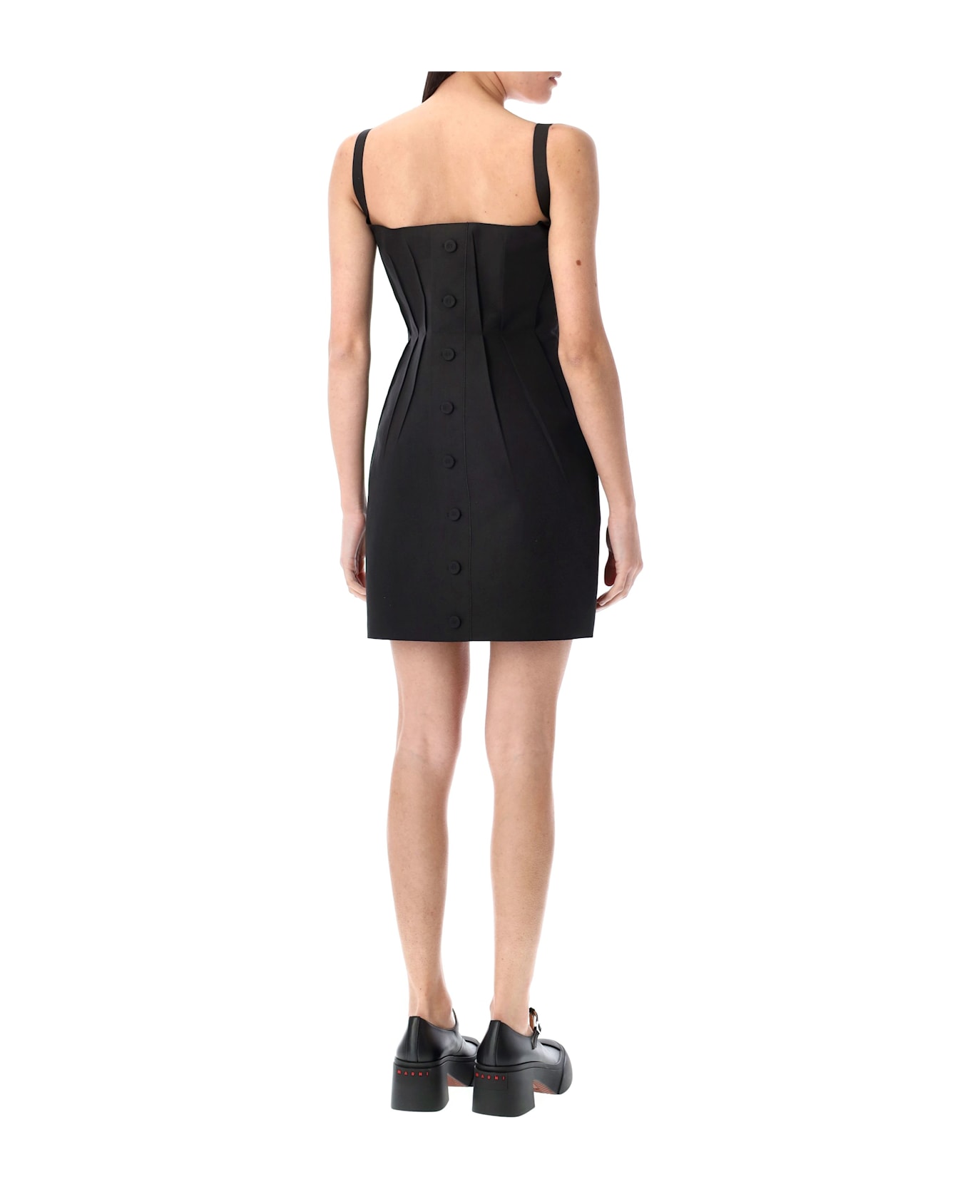 Marni Bonded Poplin Mini Dress - BLACK ワンピース＆ドレス