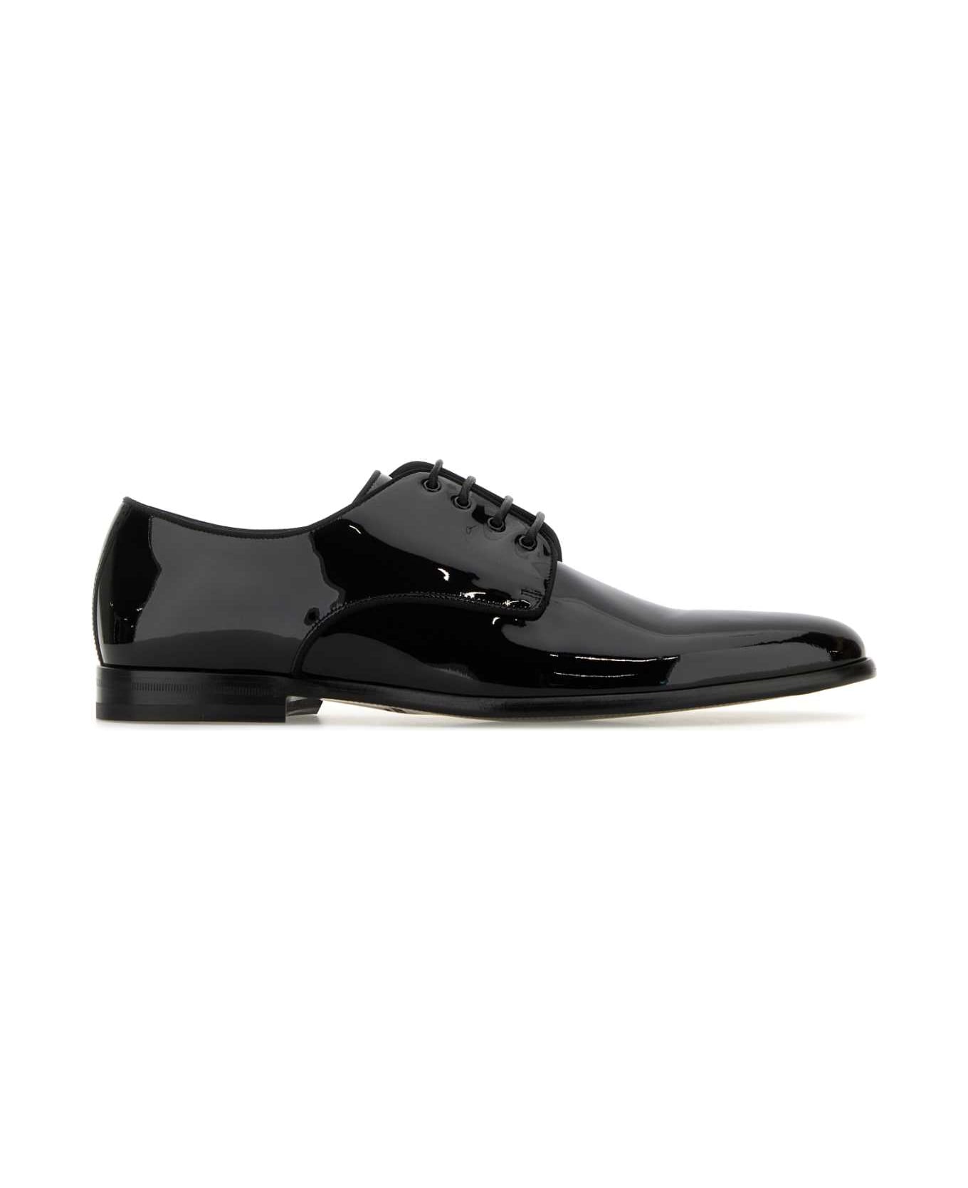 Dolce & Gabbana Black Leather Raffaello Lace-up Shoes - NERO