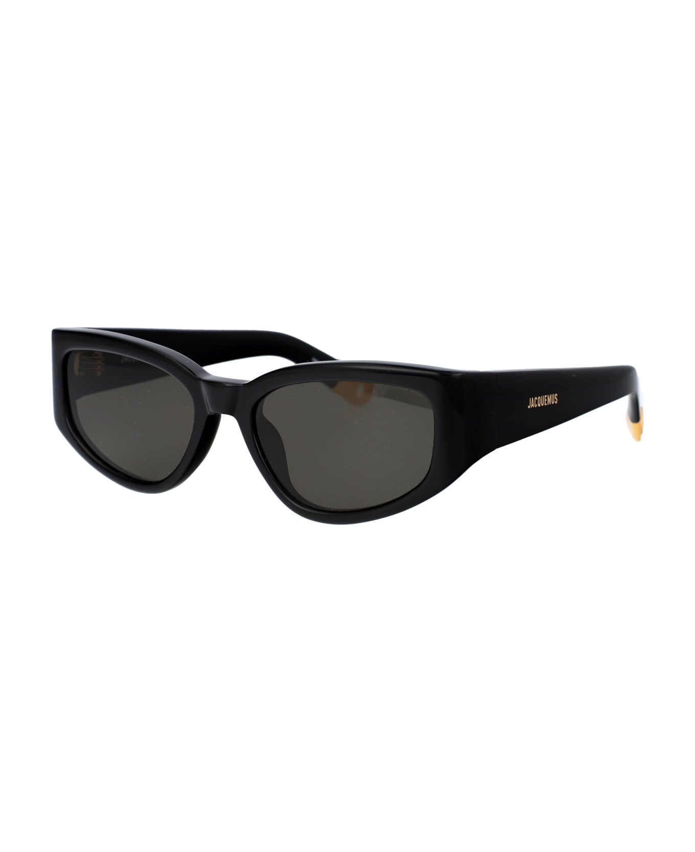 Jacquemus Gala Sunglasses - 01 BLACK/ YELLOW GOLD/ GREY