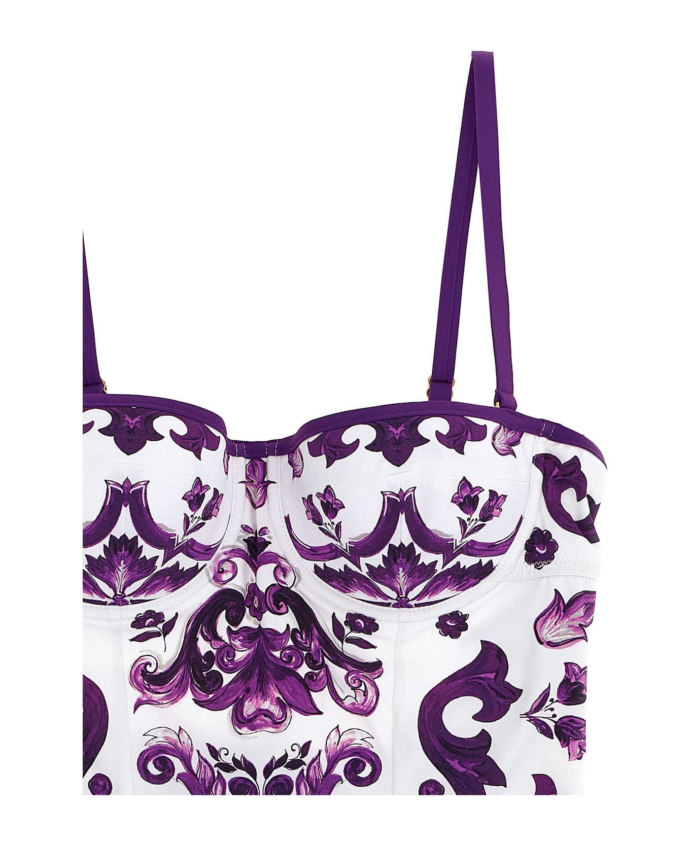 Dolce 
Gabbana 
maiolica
 Print One-piece Swimsuit - Purple