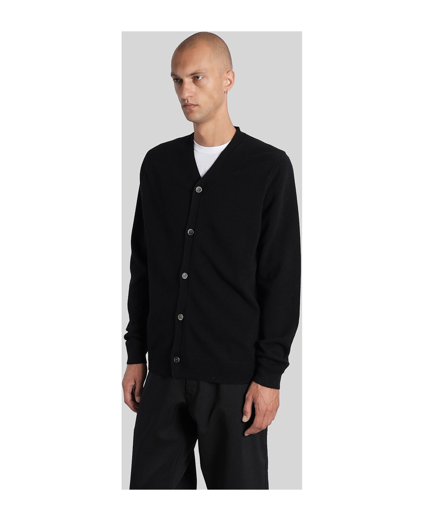 Comme des Garçons Shirt Cardigan In Black Wool - black