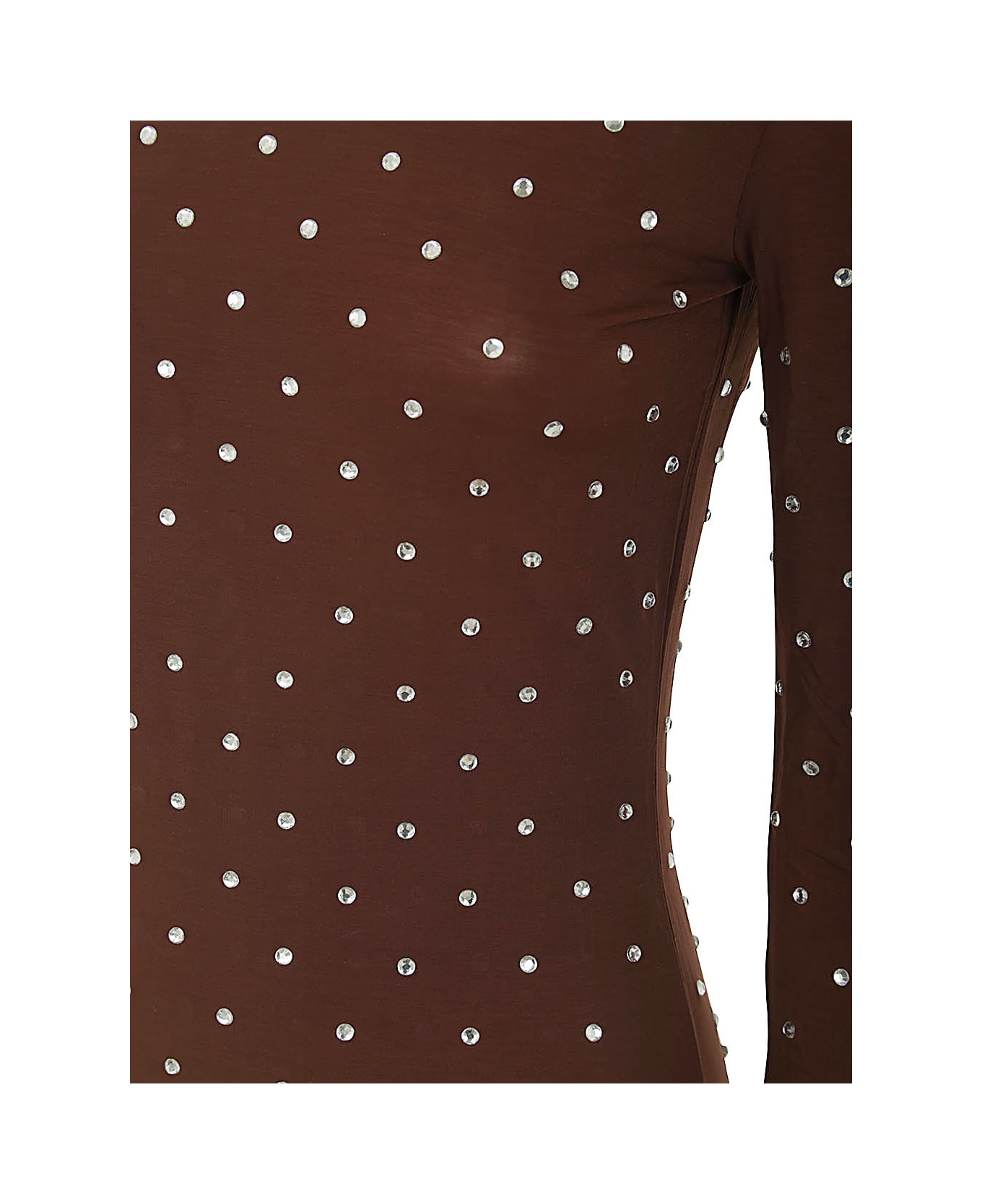 Paco Rabanne Solid Second Skin Jersey Haut - Chocolat トップス