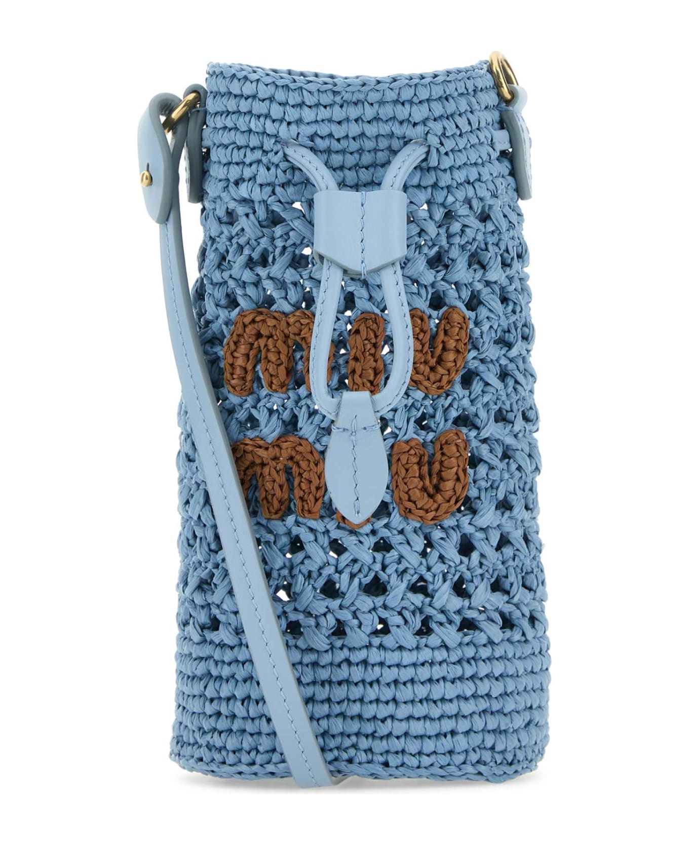 Miu Miu Light Blue Crochet Bucket Bag - CELESTECOGNAC