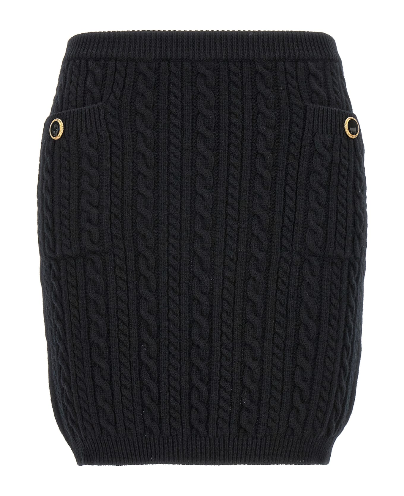 Alessandra Rich Button Skirt - Black