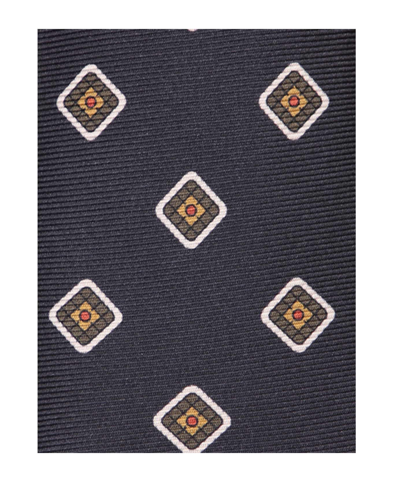 Kiton Black/ Beige Patterned Tie - Black