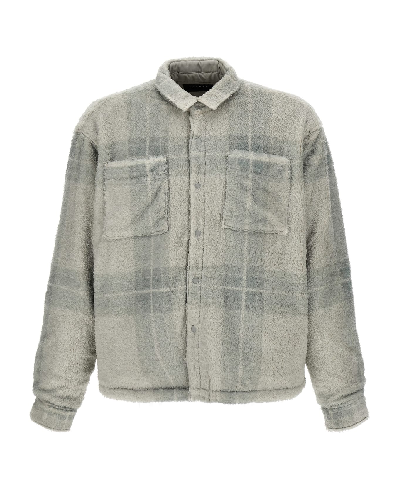 Stampd 'plaid Cropped Sherpa Buttondown' Jacket - Gray