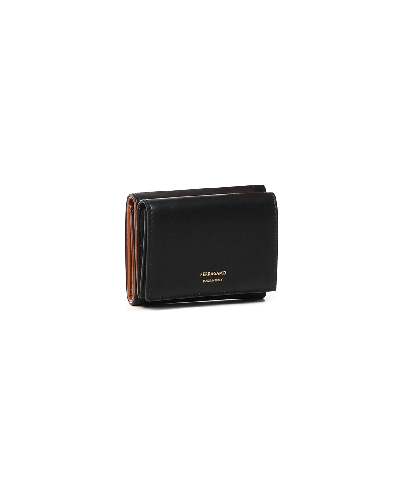 Ferragamo Two-tone Trifold Wallet - Black