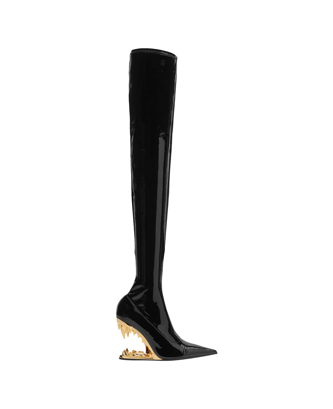 GCDS 110 Mm Morso Boots In Black - Gold