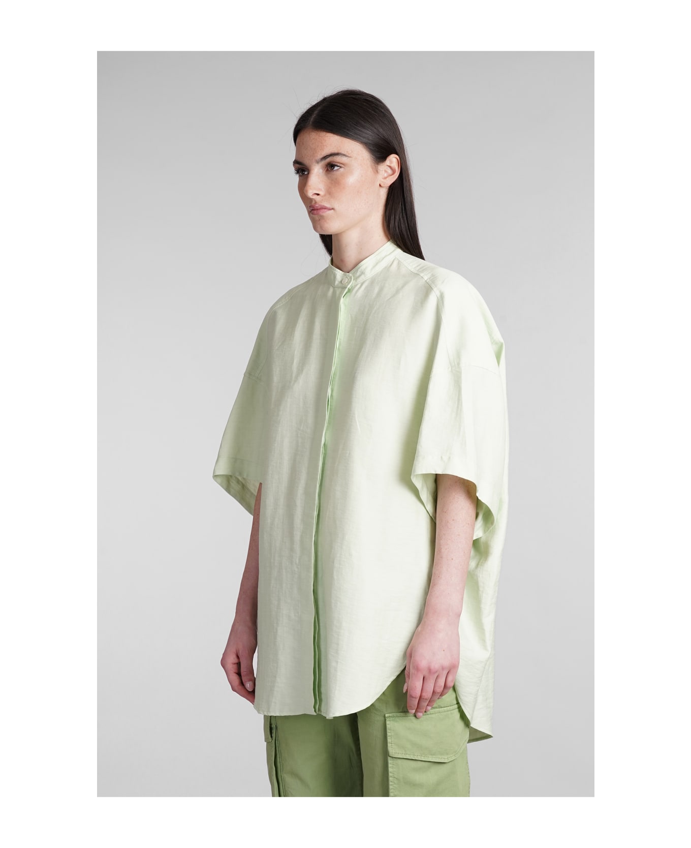 Stella McCartney Shirt In Green Linen - green シャツ