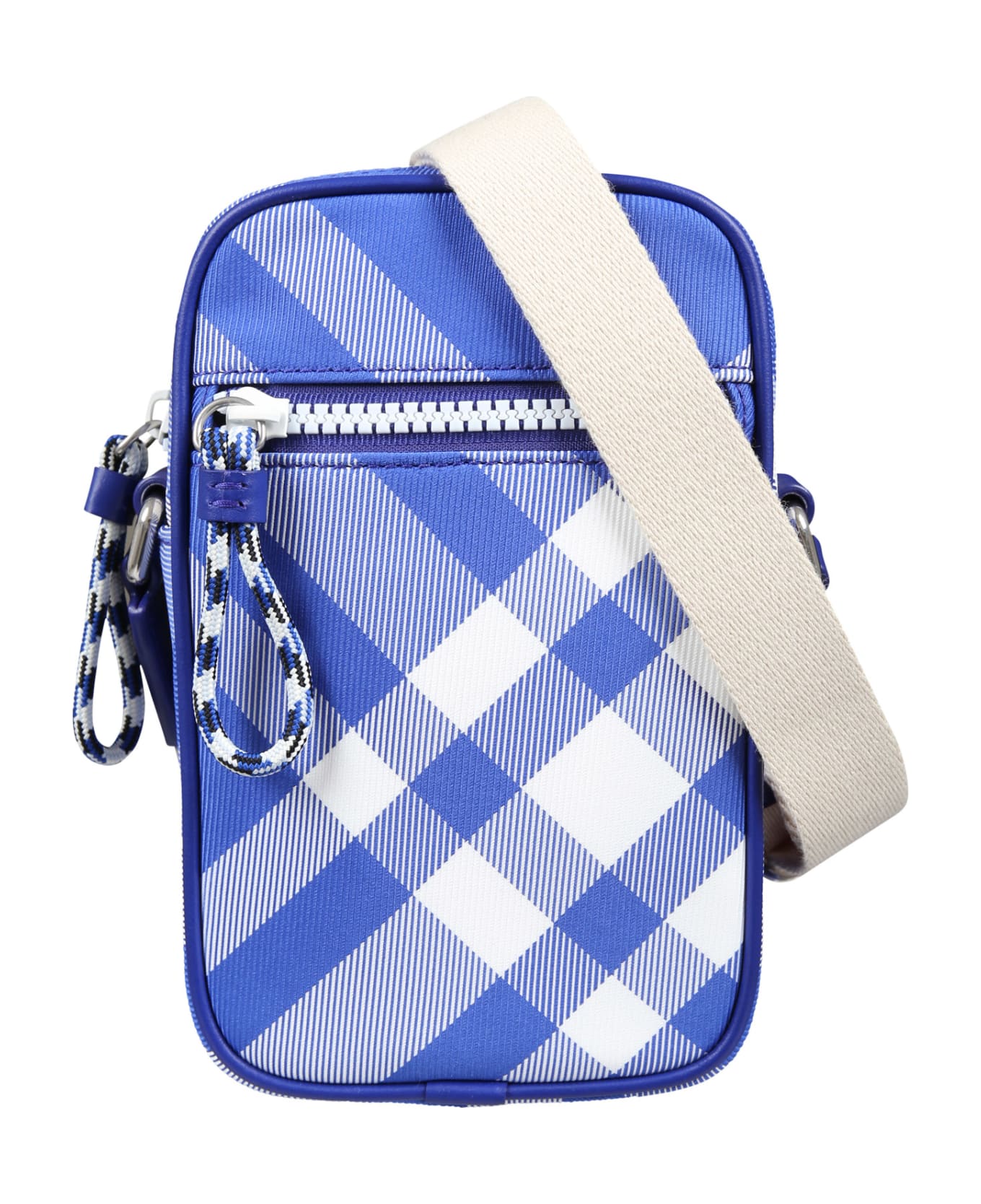 Burberry Blue Bag For Kids With Check - Blue