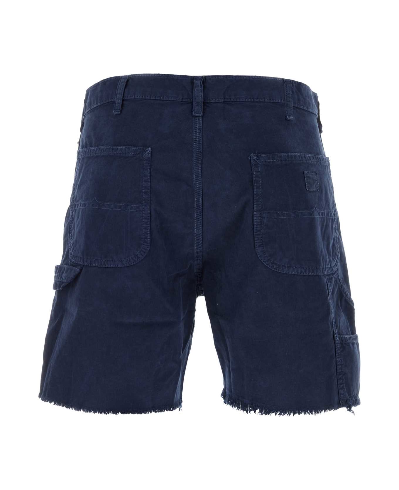 Polo Ralph Lauren Navy Blue Cotton Bermuda Shorts - 001