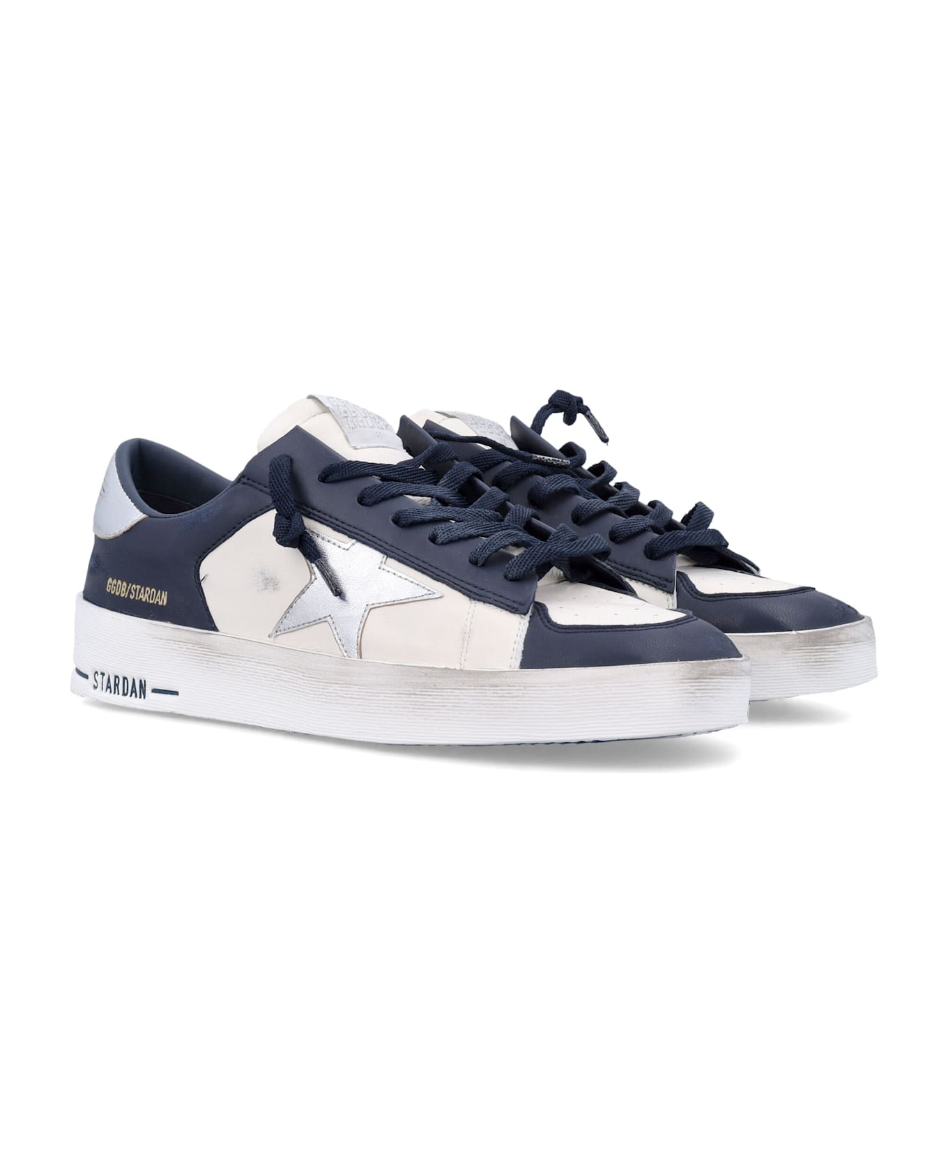 Golden Goose Stardan Sneakers - Optic White/navy/silver