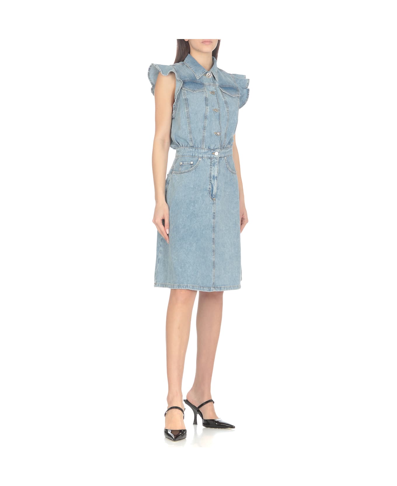 M05CH1N0 Jeans Cotton Dress - Stone Washed ワンピース＆ドレス