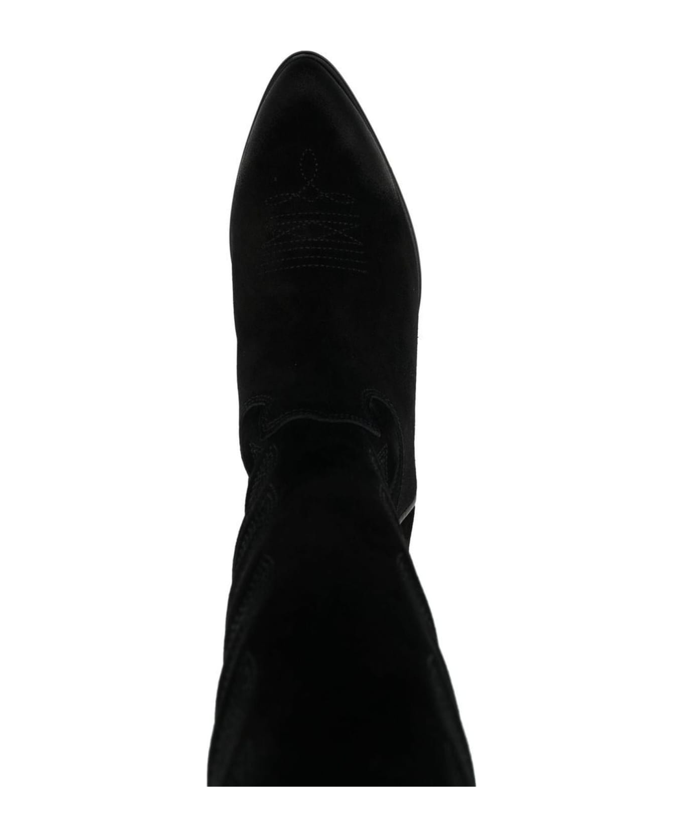 Ash Black Calf Leather Heaven Boots - Black