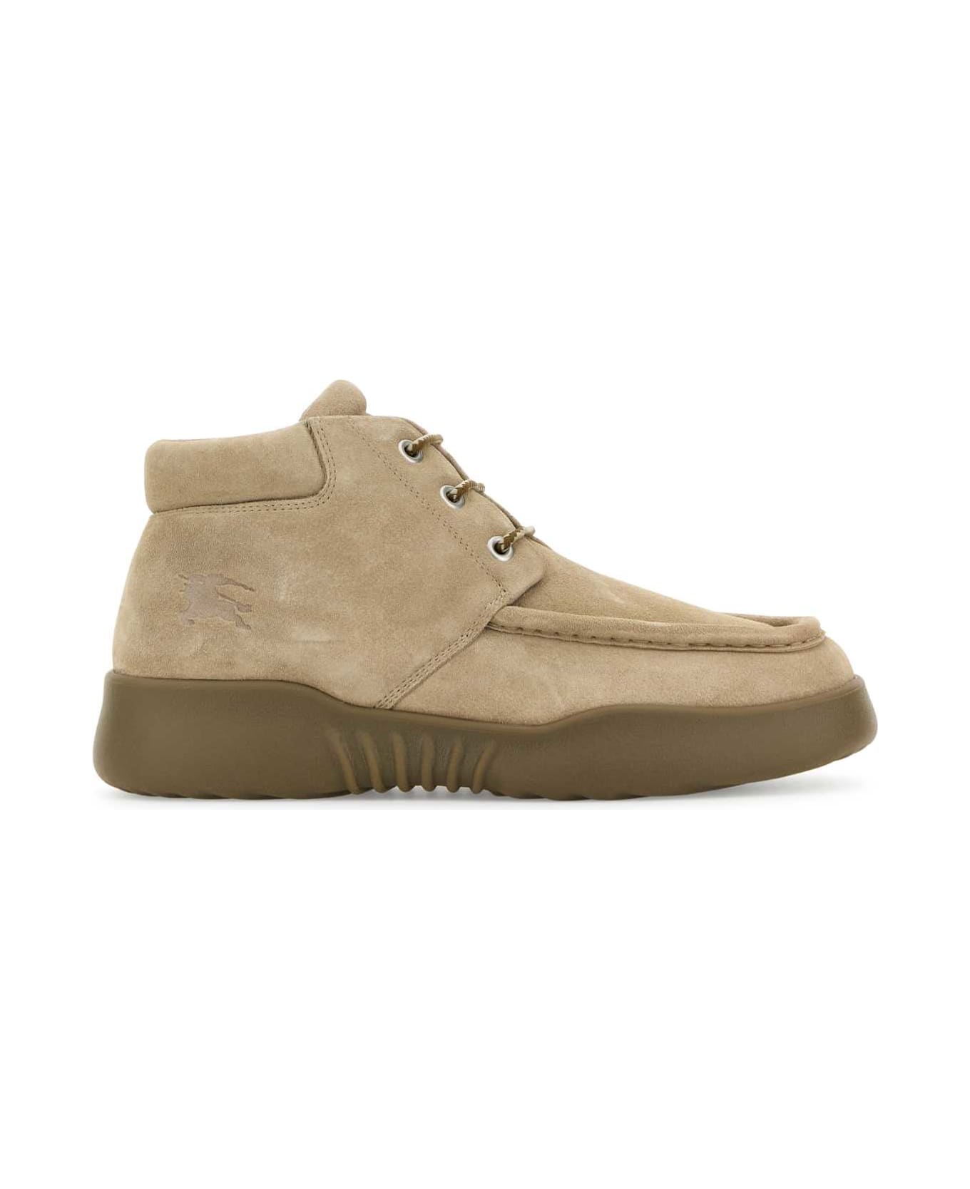 Burberry Beige Suede Log Ankle Boots - HUNTER