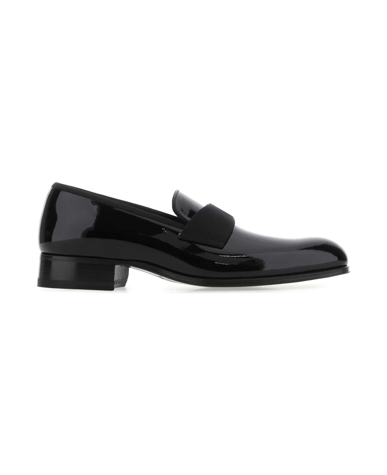 Tom Ford Black Leather Loafers - 1N001 ローファー＆デッキシューズ