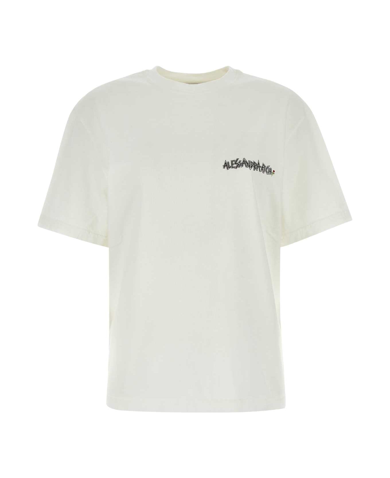 Alessandra Rich White Cotton Oversize T-shirt - WHITE Tシャツ