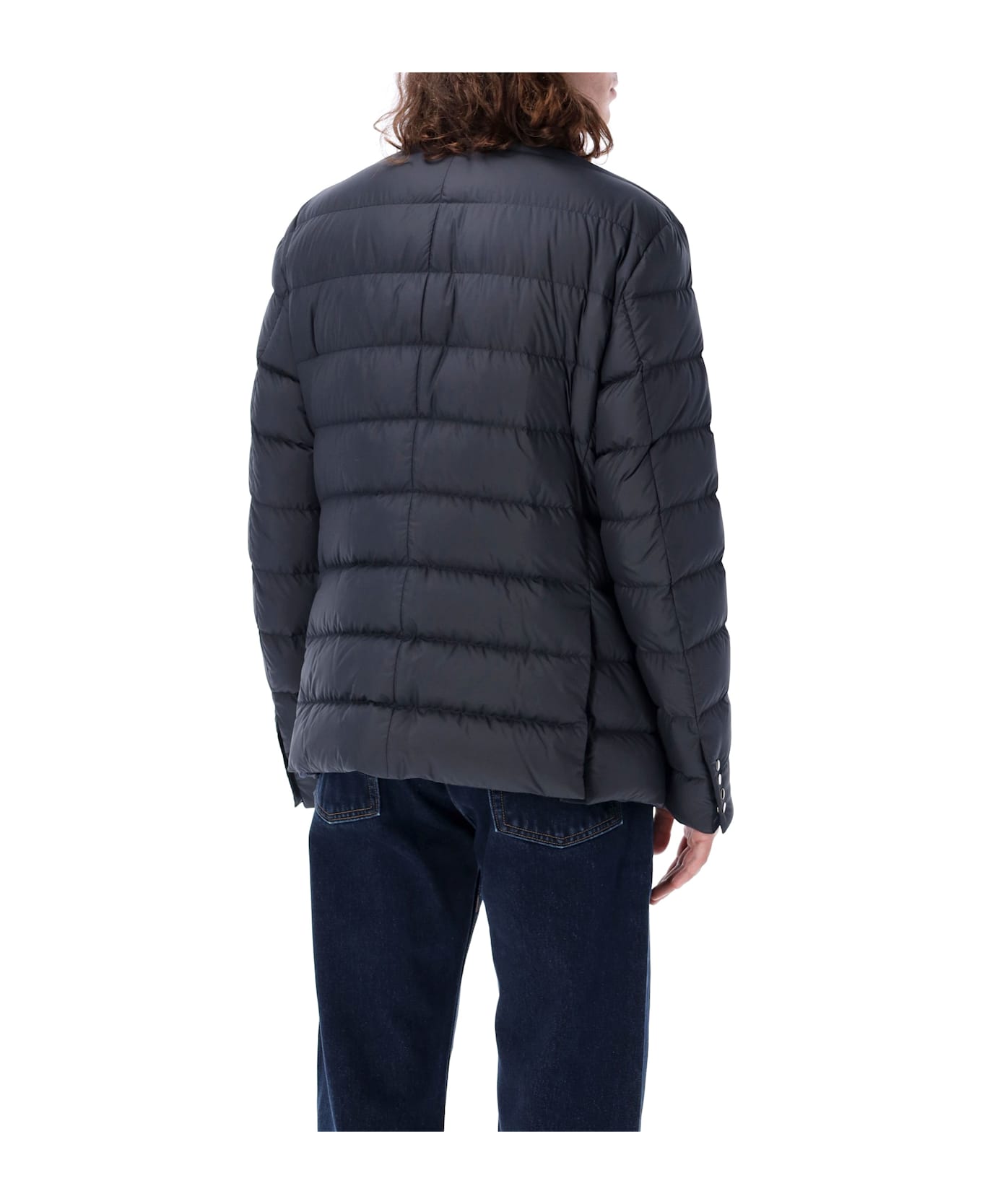 Moncler Navy Blue Malinvern Down Jacket - Blue