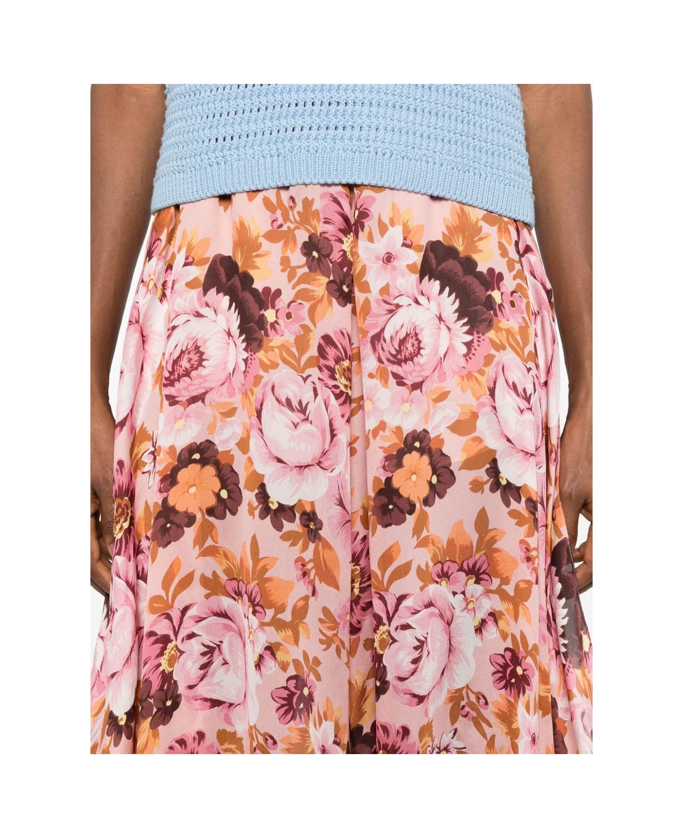 Chloé Silk Printed Skirt - Pink