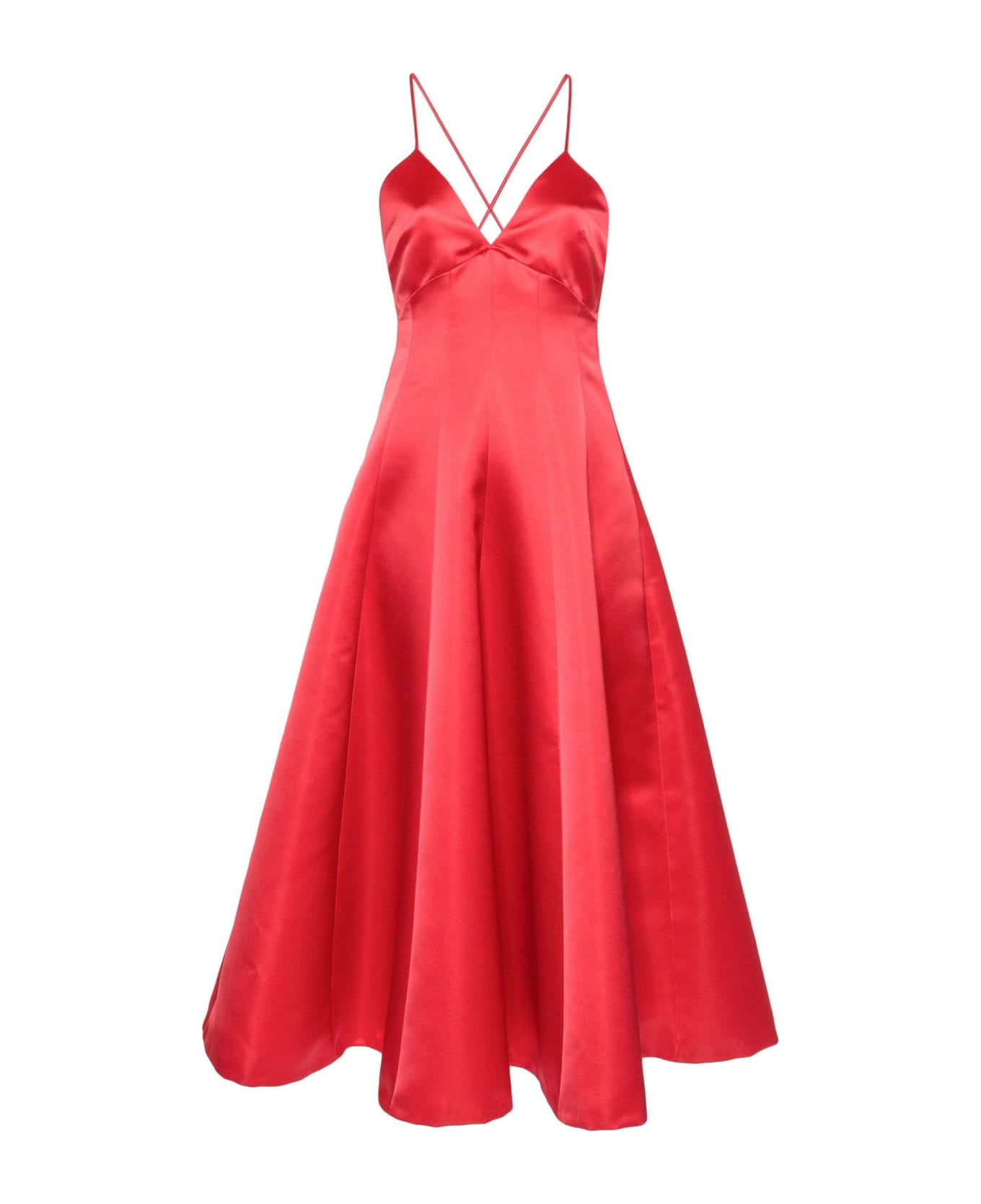 Philosophy di Lorenzo Serafini Satin Flared Maxi Dress - Red