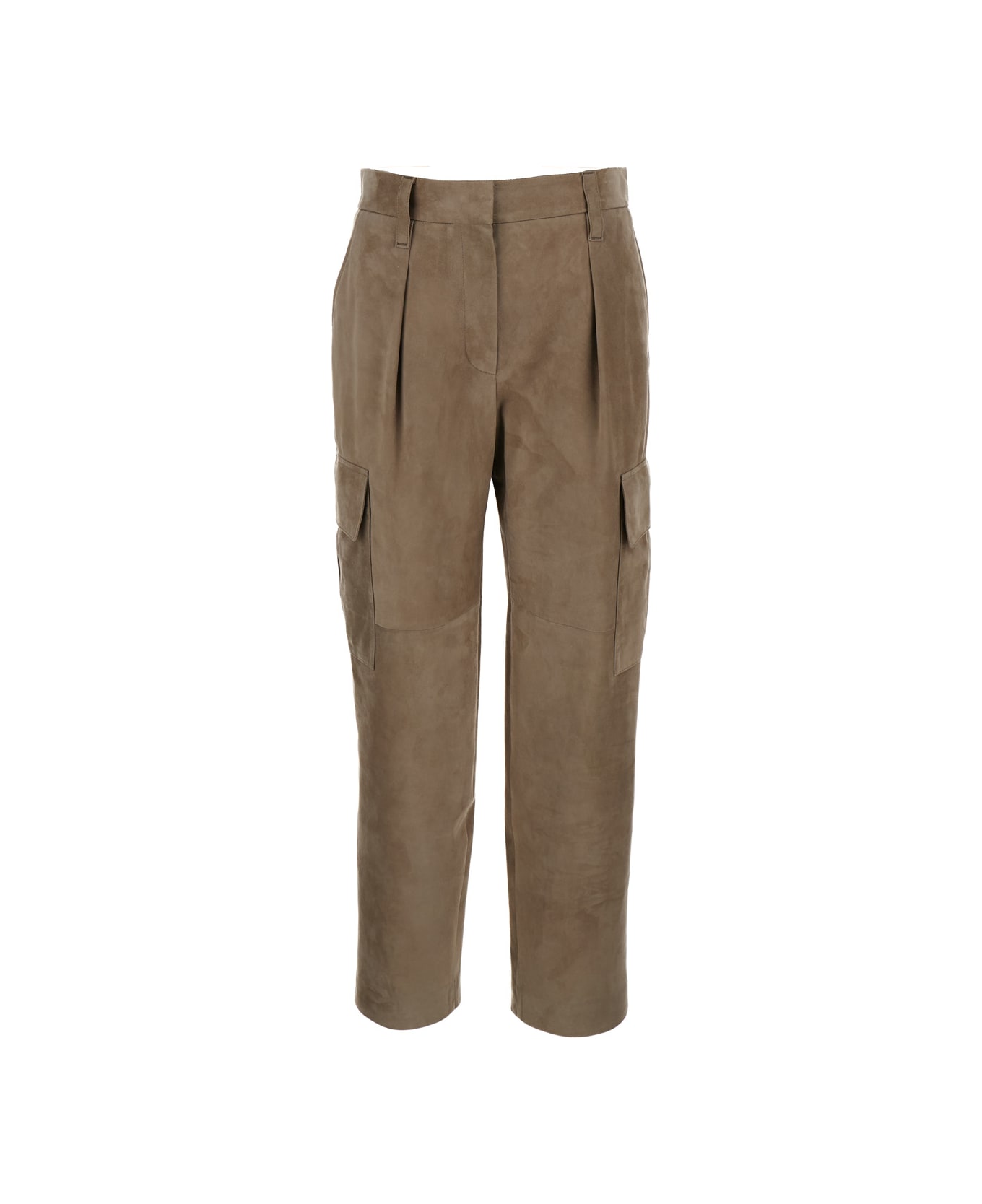 Brunello Cucinelli Leather Cargo Pants - Beige ボトムス