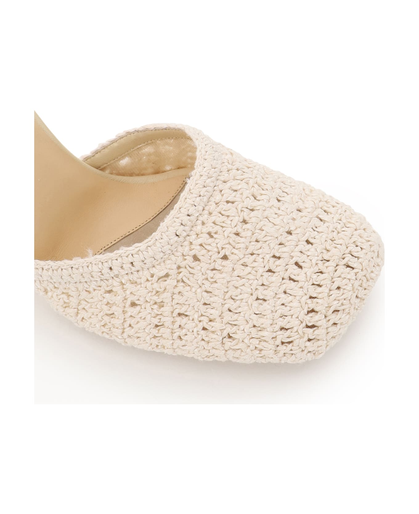 Magda Butrym Crochet Slingback Pumps - CREAM (White)