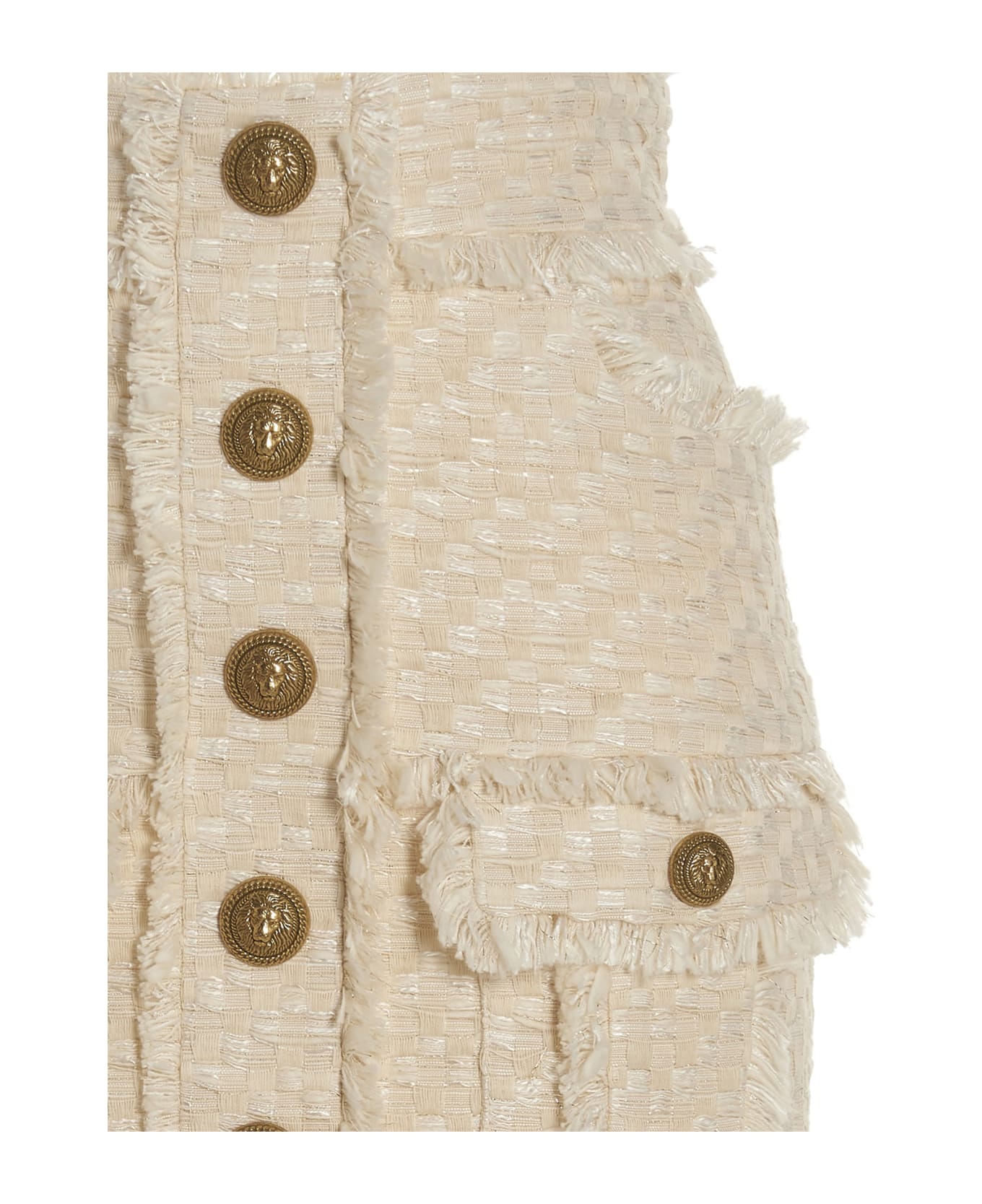 Balmain Tweed Skirt - White スカート