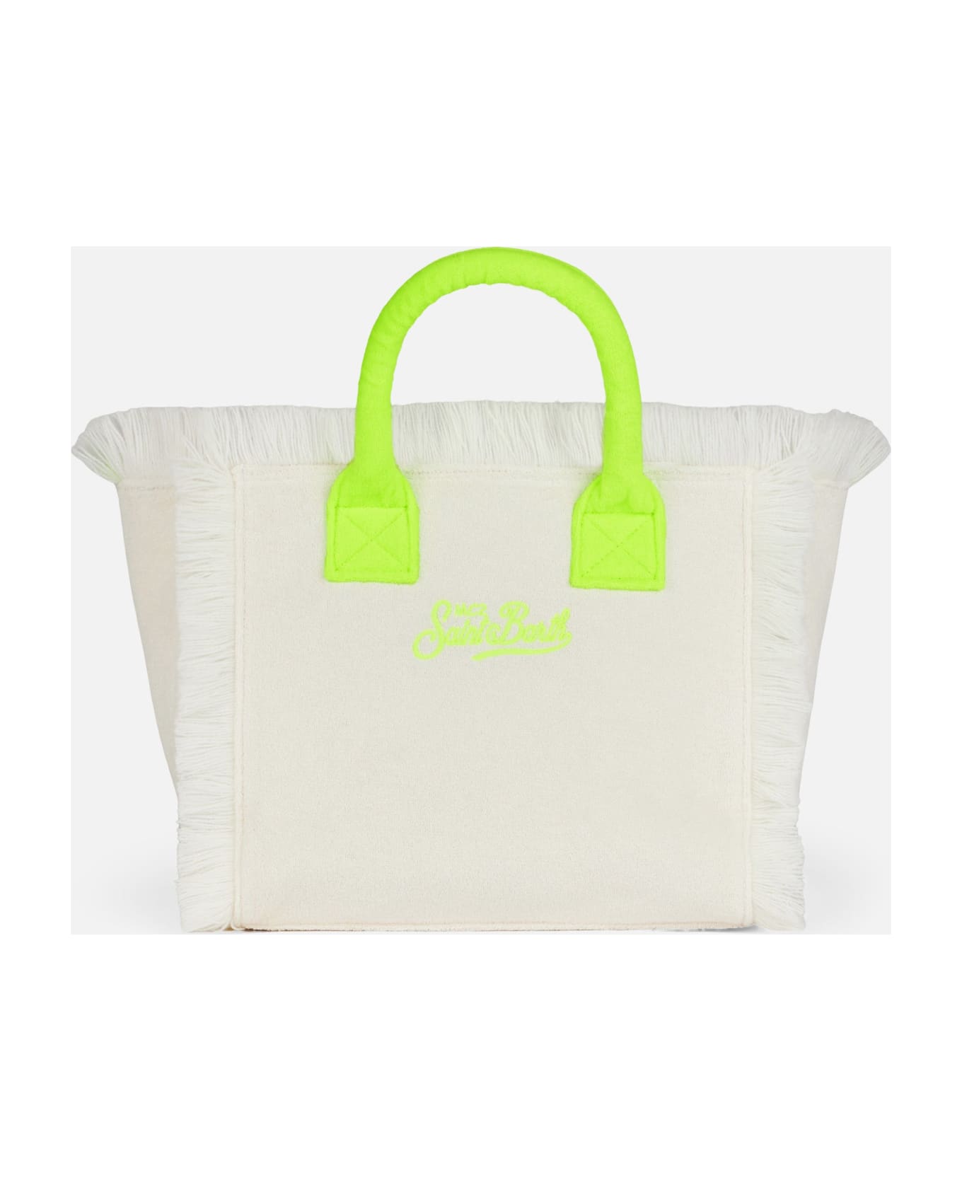 MC2 Saint Barth Colette White Terry Handbag With Saint Barth Logo - WHITE