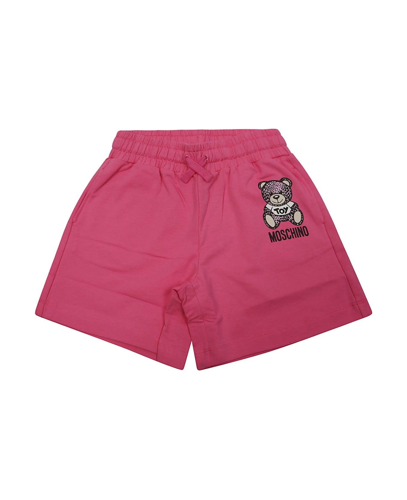 Moschino Logo-printed Drawstring Shorts - Fuxia