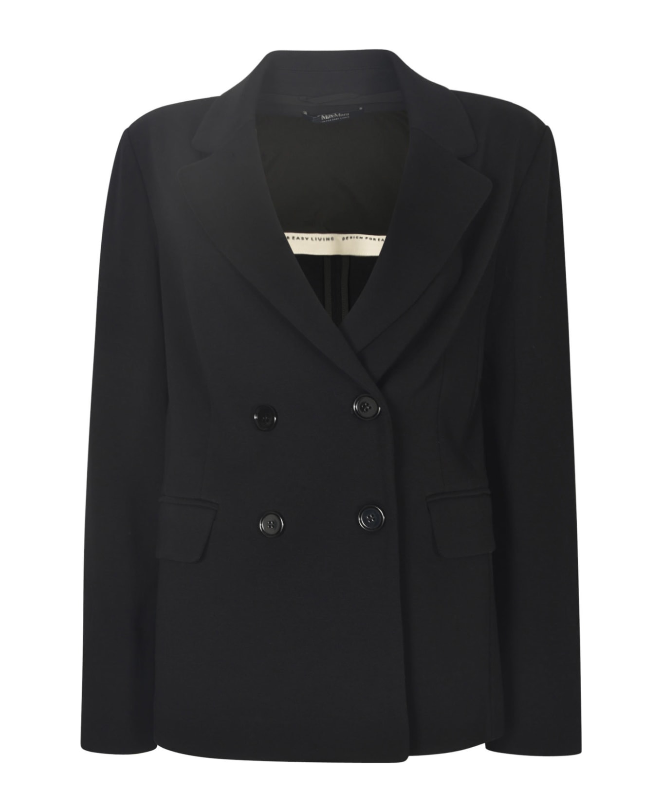 'S Max Mara Double-breasted Fitted Blazer - Black
