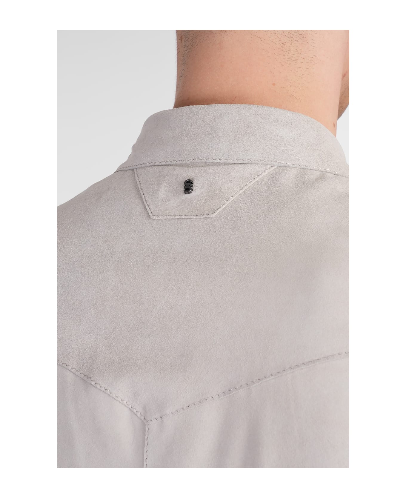 Salvatore Santoro Leather Jacket In Grey Leather - grey