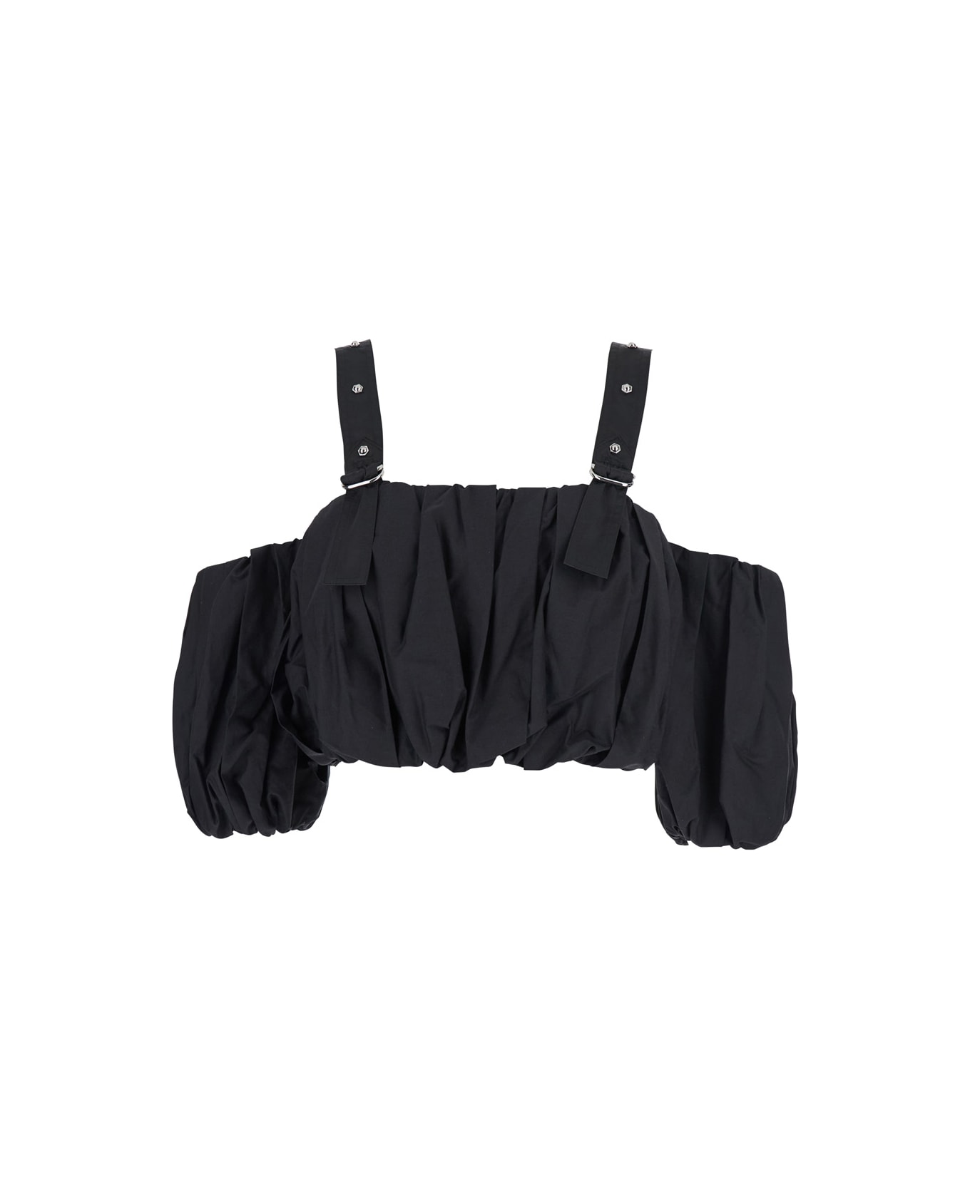 Pinko 
raul
 Black Top With Adjustable Straps And Removable Sleeves In Cotton Woman - Black