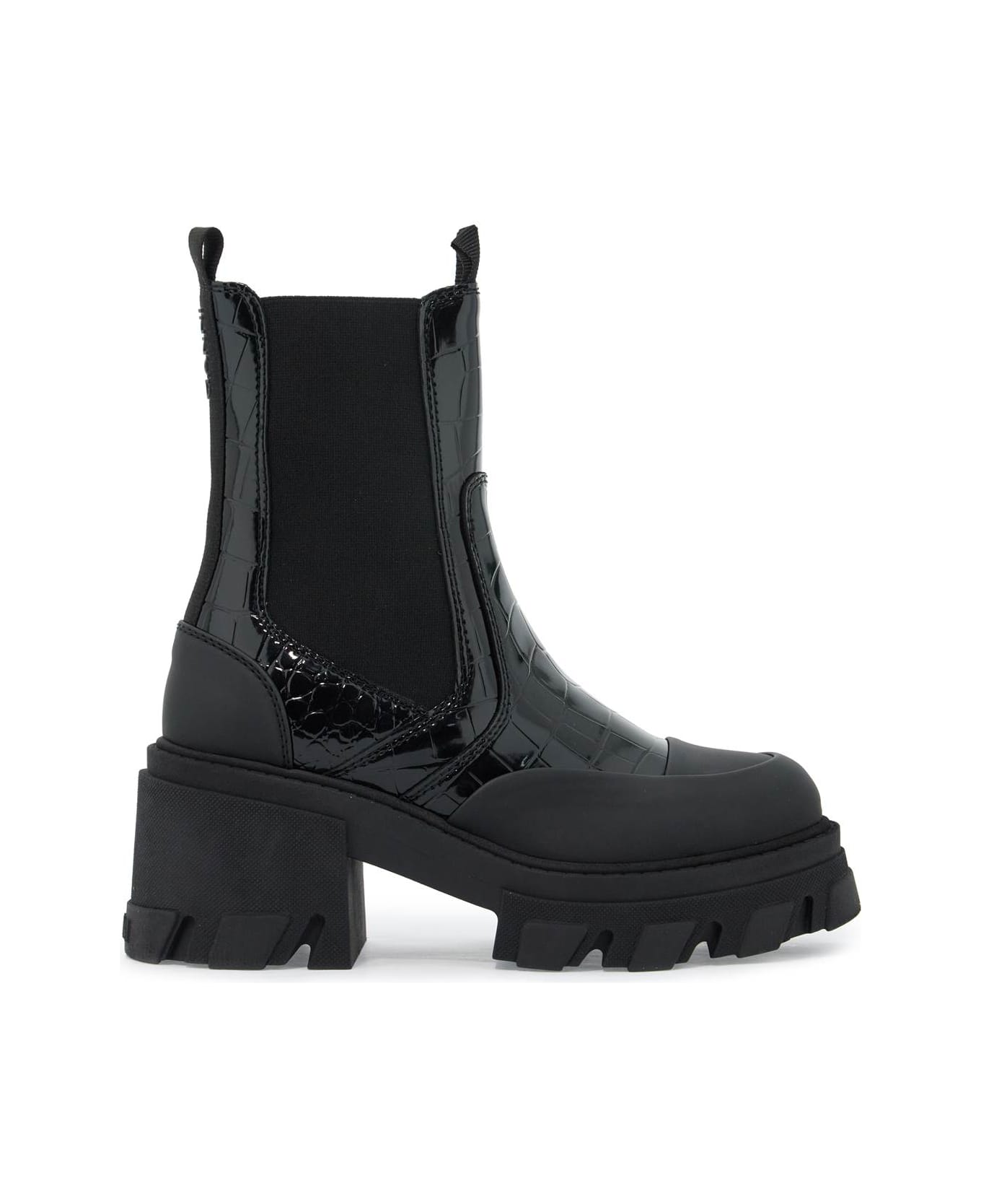 Ganni -heel Chelsea Ankle Boots - BLACK (Black)