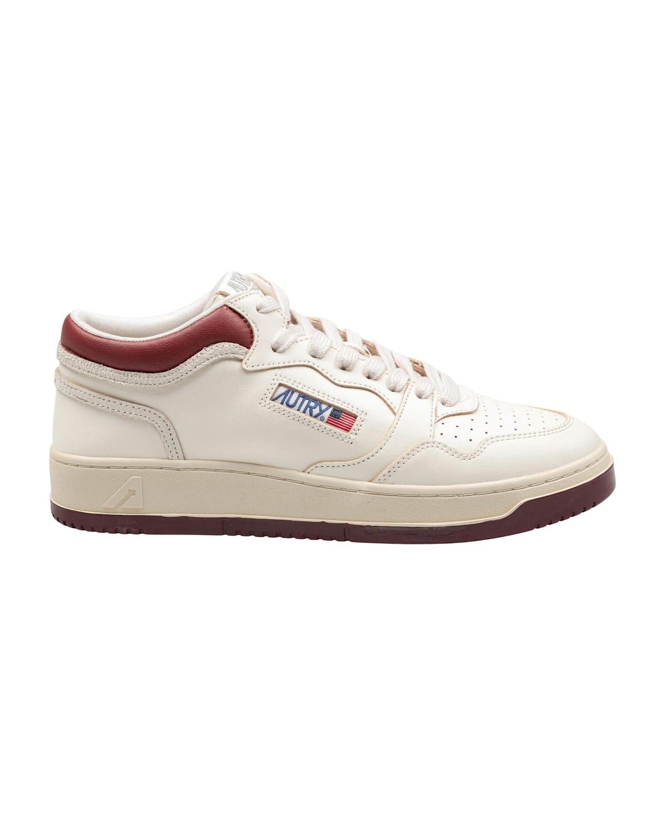 Autry Sneakers Med-way Leather Sneakers White Color