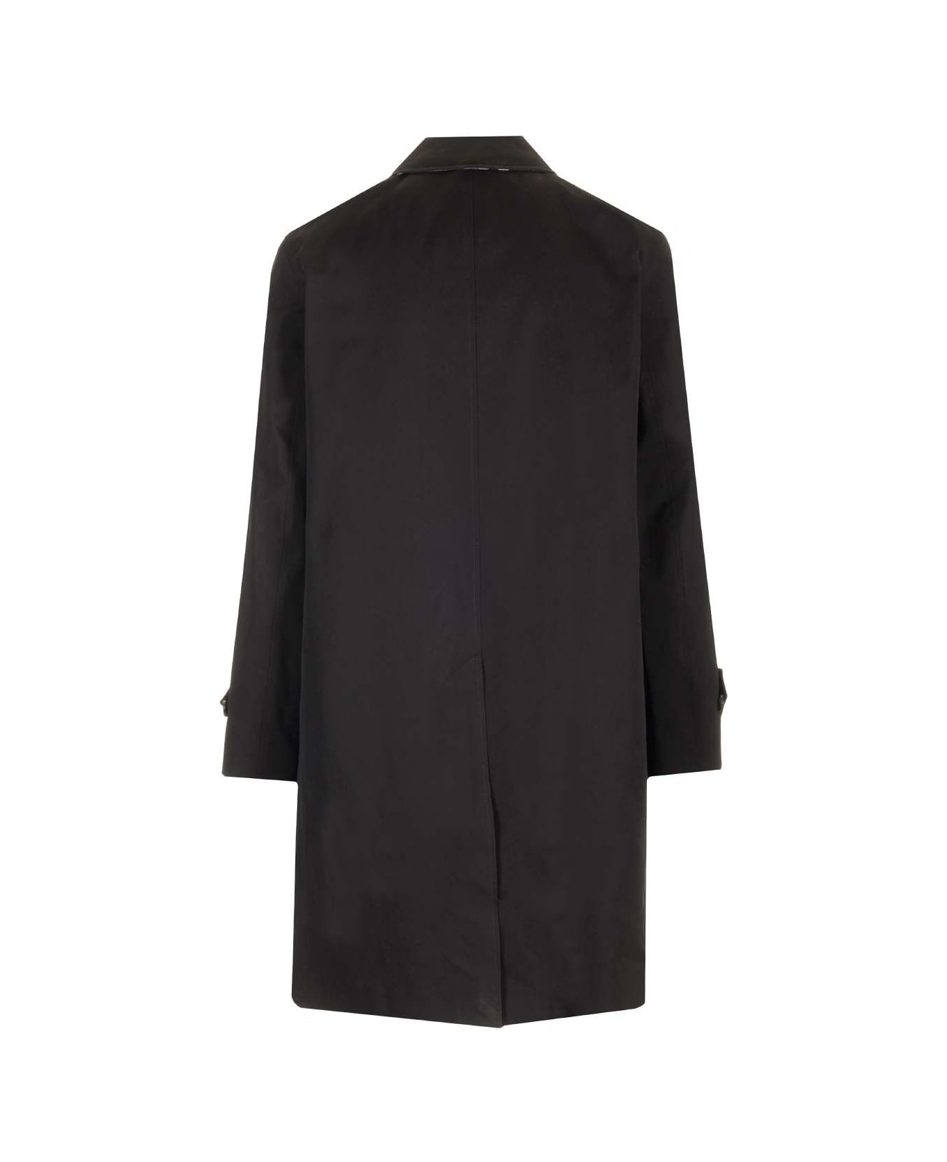 Burberry Long Sleeved Gabardine Coat - Black