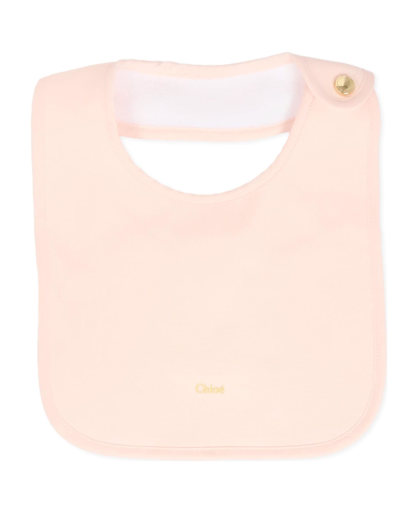 Chloé Pink Babygrow Set For Baby Girl With Logo - Pink