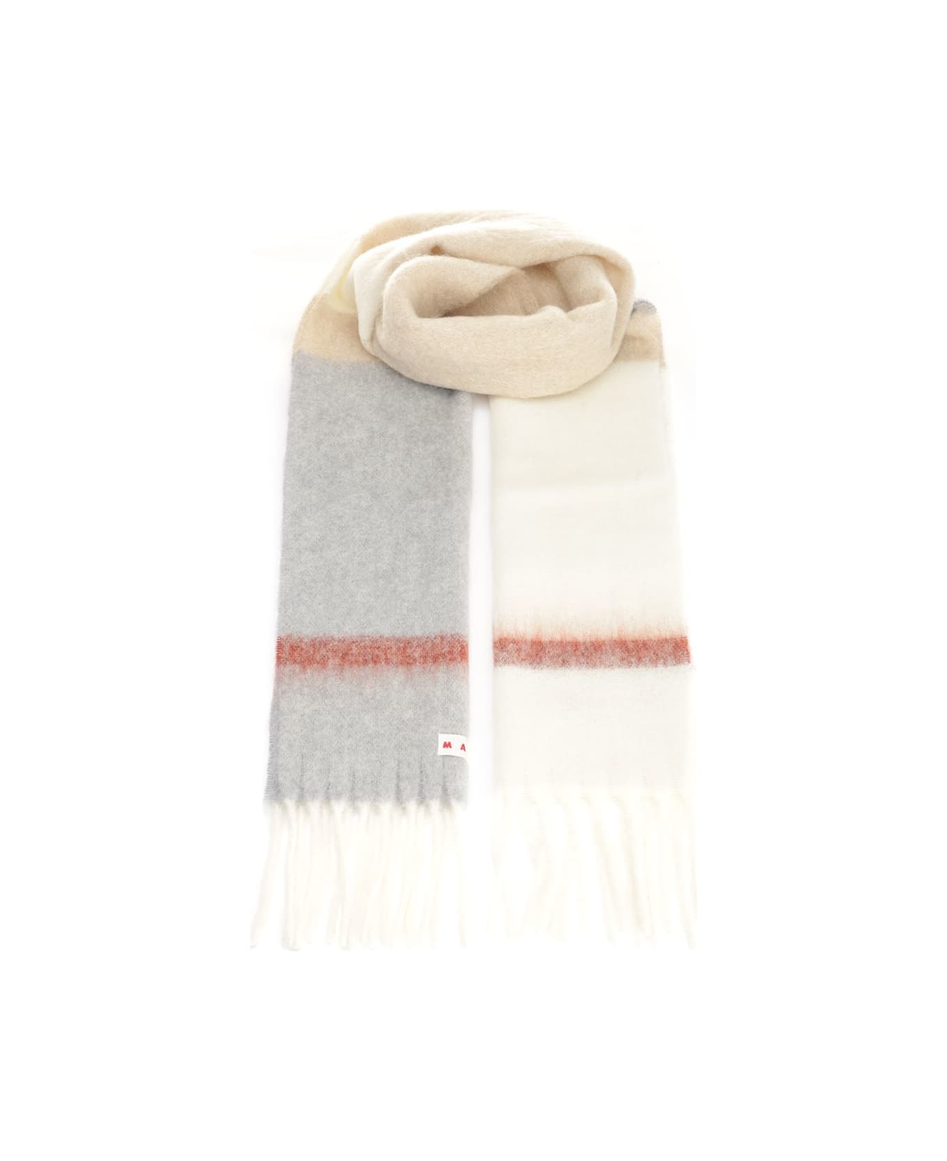 Marni Striped Alpaca Scarf - MOCCASIN